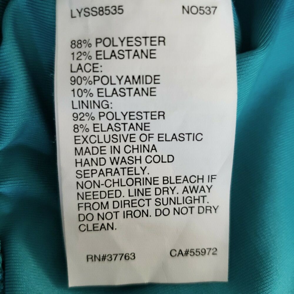 LAUNDRY by Design lace trim halter bralette bikini swim top enamel blue Sz M NEW - Picture 3 of 5